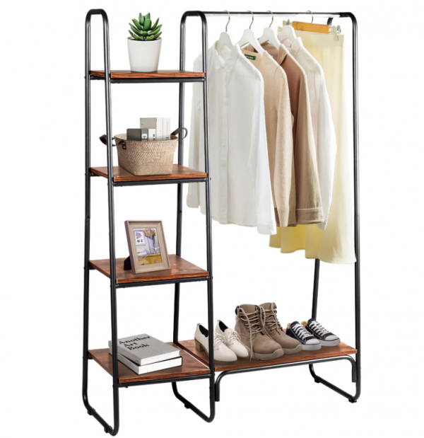 Lemari pakaian dengan rak gantung berjenjang